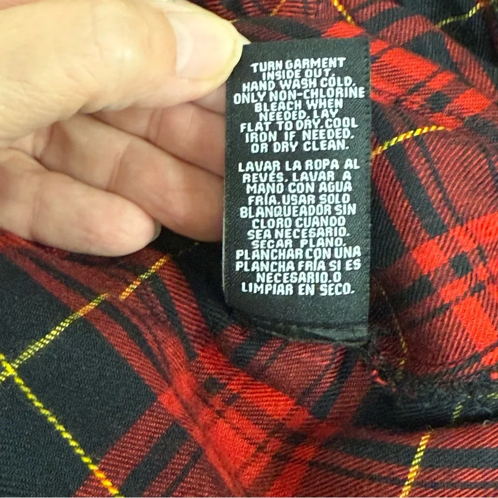 Zac & Rachel Woman 2X Red Black Plaid Button Down Shirt Long Sleeve Fall Top - Picture 7 of 8